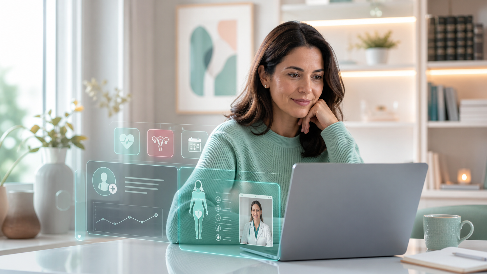 Paciente usando una plataforma de telemedicina segura